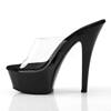 Pleaser - KISS201 Mules à talons - Chaussures de pole dance - Noir/Transparent Product image